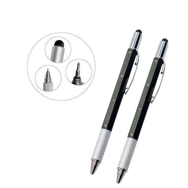 Fiudx Juego de Destornilladores 6 En 1, Calibrador Multifuncional, Lápiz Óptico Ergonómico, Ideal para Uso En Casa, Oficina y Viajes, Regalo Perfecto para Aficionados Al Bricolaje, Diseño Compacto y