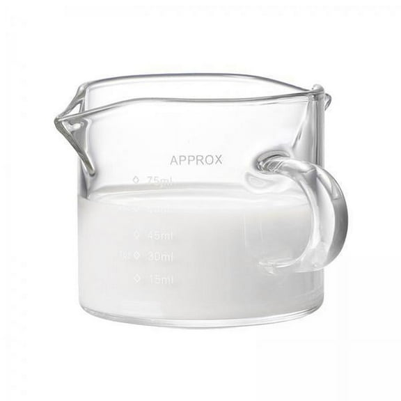 yotijay 2x Glass Measuring Cup Double Mouthed Ounce Cup Heat Resistant Drinkware Espresso Cup Transparent Measure Jugs Mixing Mug for Liquid Coffee Bar