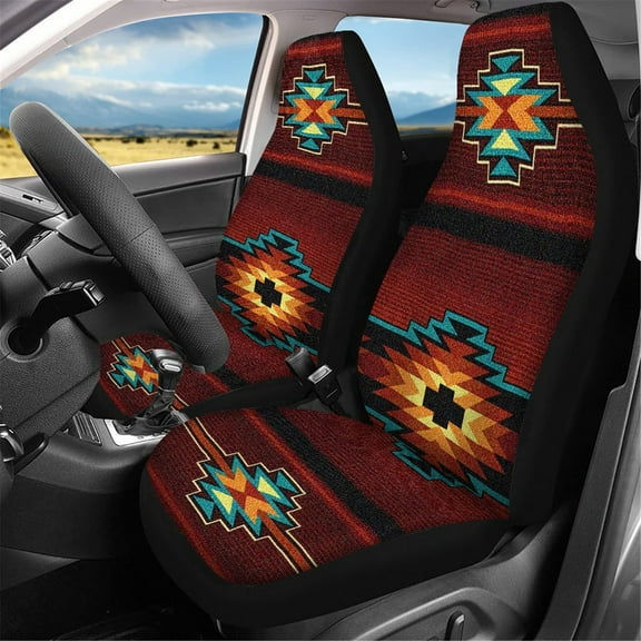 Dark Tribal Abstract Art Car Seat Covers Pair 2 Front Seat Covers Car Seat Protector Car Accessories