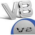 thumbnail image 1 of Chrome V8 emblem with 3D lettering for car - Tuning, 1 of 5