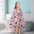 thumbnail image 6 of French Bulldog Cute Bone Paw Print Hooded Bath Towel，60"x35" for Ages 3 To 12 Kids, Quick Dry Lightweight Soft Microfiber Hood Beach Towel Cover Up for Kids, 6 of 7