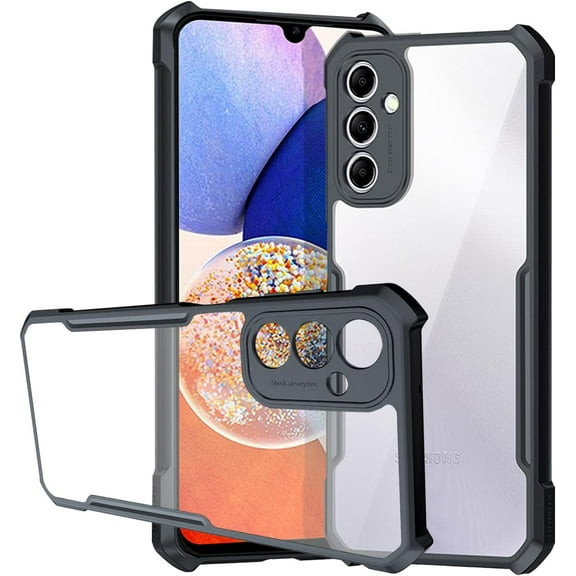 Compatible Clear Case for Samsung Galaxy A14 5G Phone Case with Camera Protection,Four-Corner Protective A14 Case Silicone PC Hybrid Translucent Thin Cases for Samsung A14 (6.6”) 2023 -Black