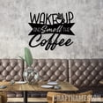 thumbnail image 3 of Craftnamesign Wake Up And Smell Metal Wall Art LED Light,Custom Coffee Shop Name Sign Outdoor Decor, 3 of 5