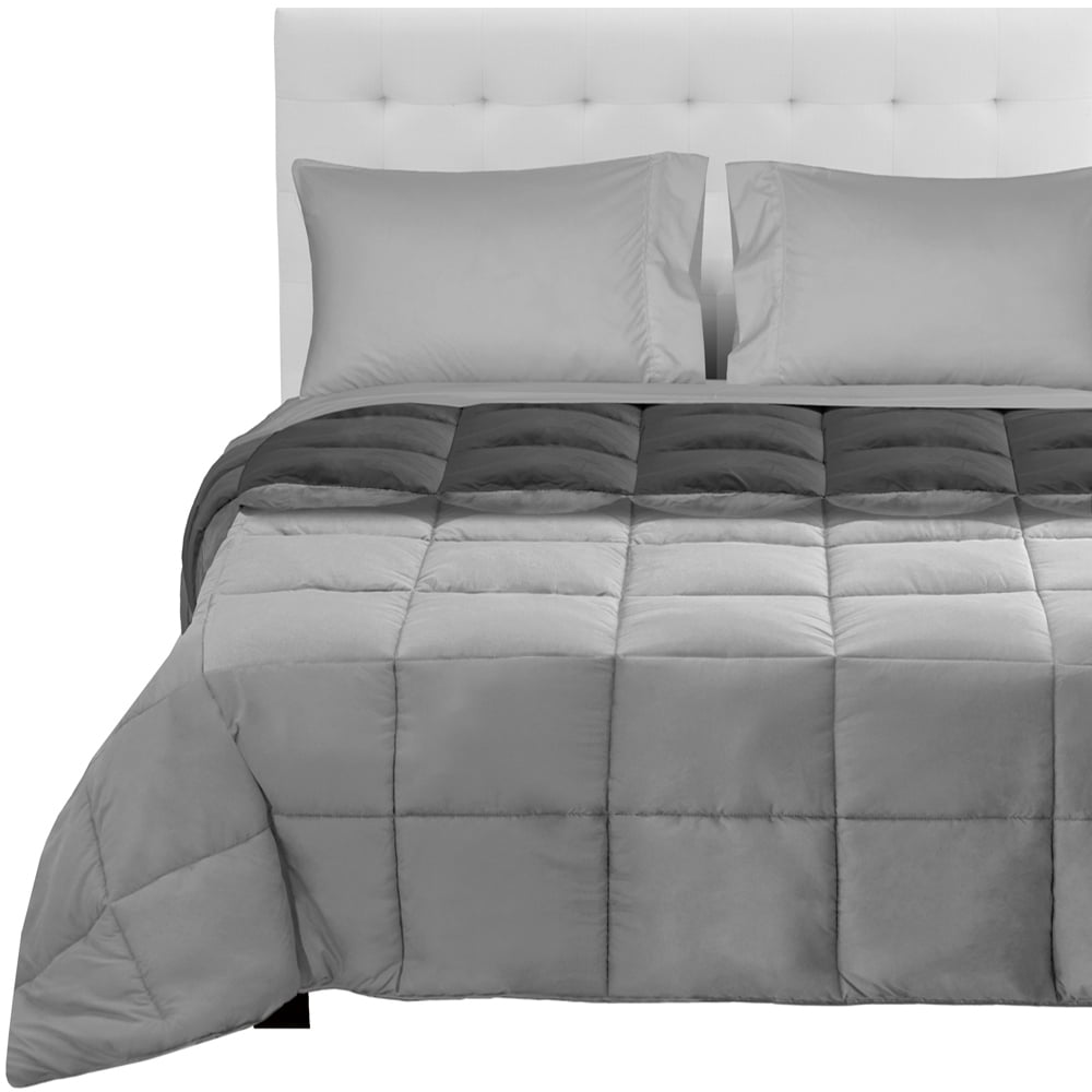 Bare Home 4Piece Reversible BedInABag Twin Light Grey