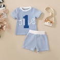 thumbnail image 2 of NOLDARES Toddler Baby Boy Clothes Summer Outfits Solid Short Sleeve Sweatshirt and Shorts Set Zip Shirt+Shorts Sets 1-6T Blazer,6-12M, 2 of 6