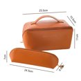thumbnail image 3 of Bolsas De Maquillaje 2 bolsas de cosméticos de PU, caja de maquillaje multifuncional para regalos de vacaciones (marrón) Tmvgtek Cuidado Belleza, 3 of 9
