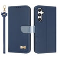thumbnail image 2 of Compatible with Samsung Galaxy A23 4G Crossbody Wallet Case,RFID Blocking Card Holder Slots Soft PU Leather+Inner TPU Magnetic Closure Shoulder Strap& Wrist Strap Bow Design Phone Case,Darkblue, 2 of 12