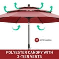 thumbnail image 2 of Autlaycil 10ft Red Patio Umbrella and Base with Push Button Tilt and Crank, 8 Sturdy Ribs UV Protection Waterproof for Garden, Table, Pool, 2 of 8