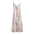 thumbnail image 4 of Gamivast Dresses for Women Spaghetti Strap V Neck Loose Fit Flowy Maxi Dress Geometric Striped Print Asymmetrical Hem Comfy Casual Beach Vacation Summer Dresses, 4 of 5
