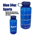 thumbnail image 2 of blue hydr-8 time marked sports water bottle hydration system 32oz 1000ml, 2 of 3