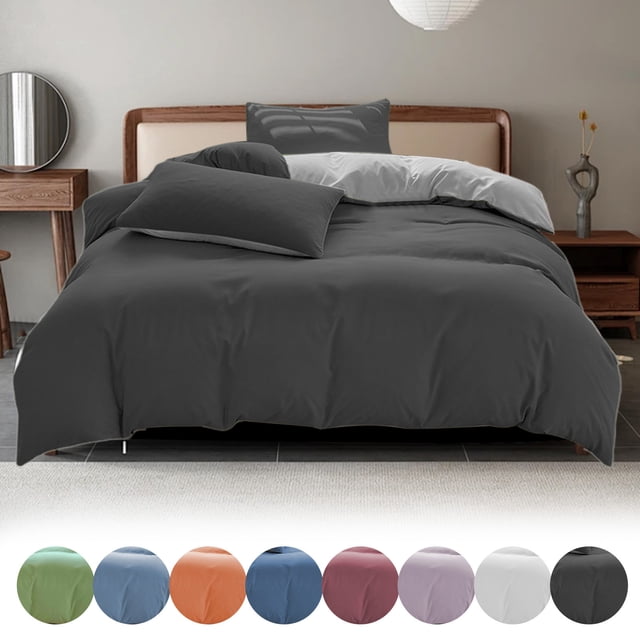Vaidha All-Season Bedding Set - 4-Piece Washable Solid Color Bed Sheet Duvet Cover And Pillowcases