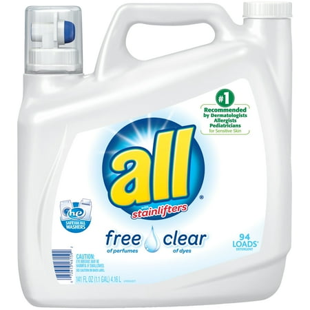 all Liquid Laundry Detergent Free Clear for Sensitive Skin, 141 Oz, 94 Loads