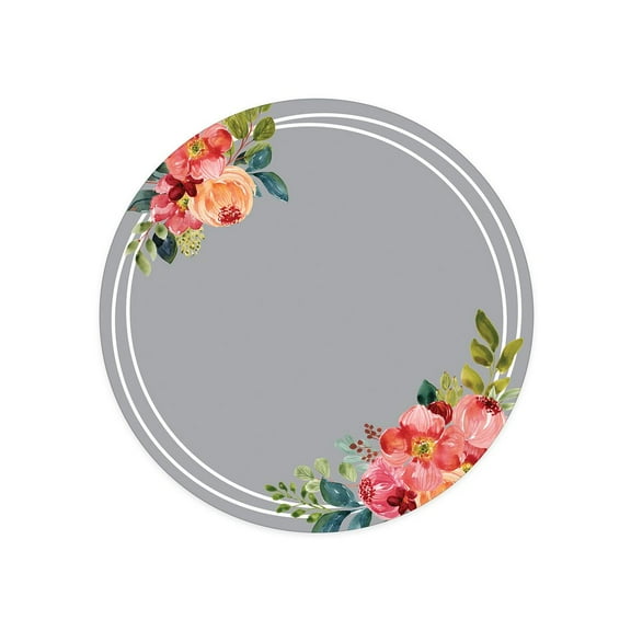 Canopy Street 5" x 5" Vibrant Floral Round Magnetic Locker Decor Mirror