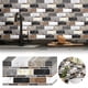 thumbnail image 2 of 5 unidades de pegatinas de azulejos de cristal 3D, PVC impermeable, autoadhesivas, 20 x 10 cm, para decoración DIY de paredes de cocina y baño, 2 of 7