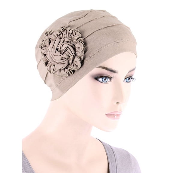 Bamboo Pleated Sunflower Cap Champagne Beige