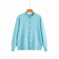 thumbnail image 5 of Cardigans for Women Elegant Basic Knit Long Sleeve Solid Color Button-down Sweater, L, 5 of 5