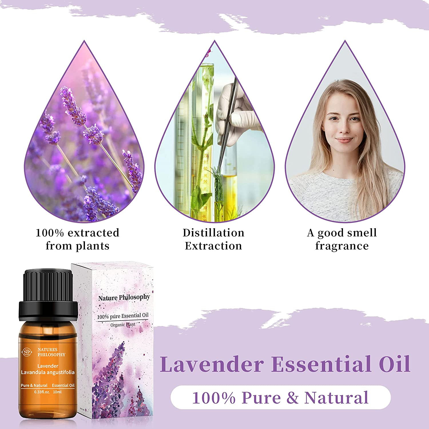  Lavender Essential Oil, 100% Pure, Undiluted, Natural, Premium  Grade, Organic, Lavender Oil for Diffuser or Aromatherapy, 10ml 0.33 fl oz,  Lavandula Angustifolia for Home Fragrance and Cosmetics : Health & Household