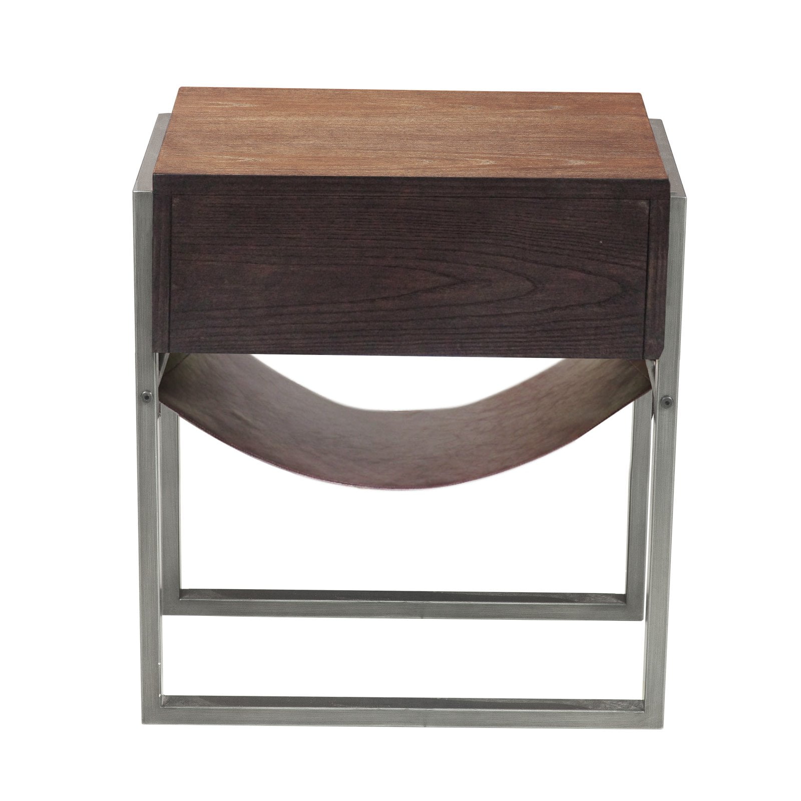 Industrial Style Acacia Wood Side Table