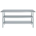 thumbnail image 2 of AmGood 18 in. x 72 in. Stainless Steel Table with Two Undershelves | Metal Utility Kitchen Prep Work Table | NSF, 2 of 9