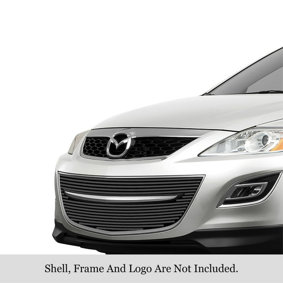 2010-2012 Mazda Cx-9 Stainless Steel Black Powder Coated Finish 8X6 Horizontal Billet Black Stainless Steel Billet Grille