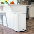 thumbnail image 3 of Qualiazero 13.2 Gallon Trash Can, Rectangular Step On Kitchen Trash Can, White, 3 of 10