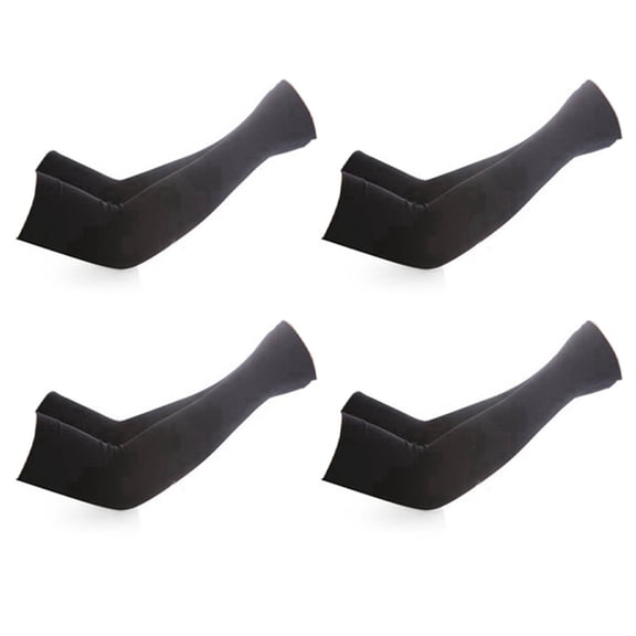 4 Pairs Unisex Arm Cooling Sleeves UV Protection Arm Sleeves for Men&Women,for Running, Cycling, Hiking, Golf(Black)