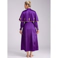 thumbnail image 4 of Manyakai Robe de Graduation pour Femmes, Robe de Juge et de Pasteur, Manches Longues, Thème Halloween, Fête, Performance, Violet 4TG, 4 of 8