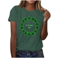 thumbnail image 2 of St Patricks Day T-Shirt – Women’s Vintage Distressed Shamrock Graphic Tee, Clover Green Tee, 2 of 8