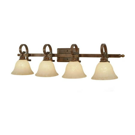 Golden Lighting Rockefeller CB 4 Light Vanity Light - Champagne Bronze Finish - Walmart.com