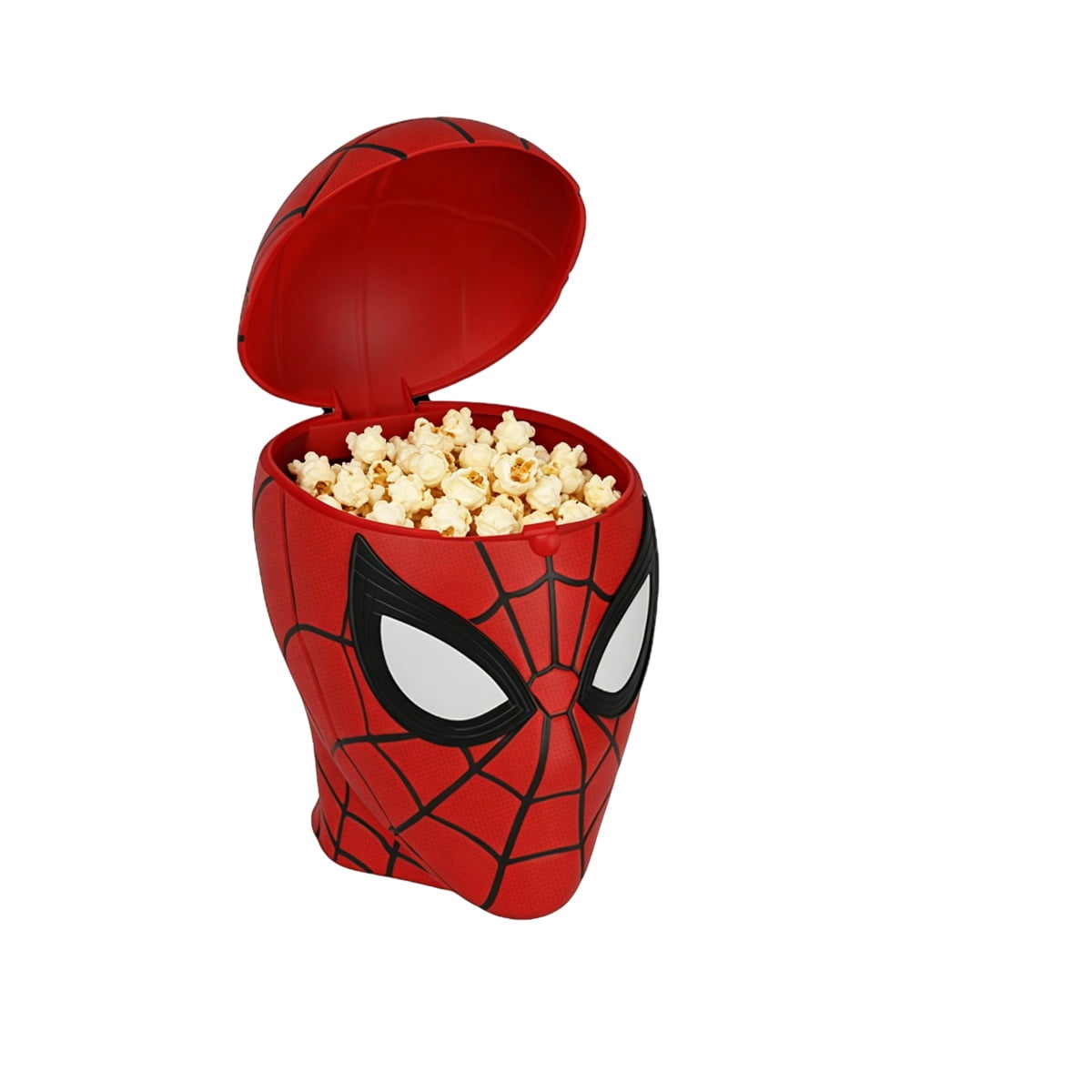 SpiderHero Head Shaped Popcorn Bucket, Halloween Spider Superhero Themed Snack Container with Flip Lid, 10." Large Capacity Popcorn Bowl for Movie Night, Halloween, Birthday Party, Carnival