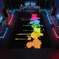 thumbnail image 4 of Colorful Paint Splash Area Rugs, Abstract Multicolor Graffiti Carpet, Non Slip Low Pile Washable Indoor Rug for Living Room Bedroom Gameroom Study Office Entrance Foyer 5x8ft, 4 of 8