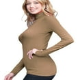 thumbnail image 4 of Women‘s Long Sleeve Rib Turtleneck Top Pullover Sweater L RED, 4 of 6