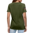 thumbnail image 3 of IYYVV Independence Day Short Sleece T-Shirts for Women Flag 4th of July Tee Patriotic Casual Graphic Tops Army Green M, 3 of 3