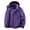 Purple, variant on Mens Leather Jacket Pure Color Fake Two Layers Drawstring Hooded With Pockets Bussiness Coat Men,Black,3XL
