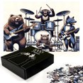 thumbnail image 3 of Ambesonne Musician Animals Jigsaw Puzzle, Wolf Bear Monkey, Heirloom-Quality Fun Activity for Family Durable Cardboard, 1000 pcs, Lavender Blue Brown White, 3 of 5