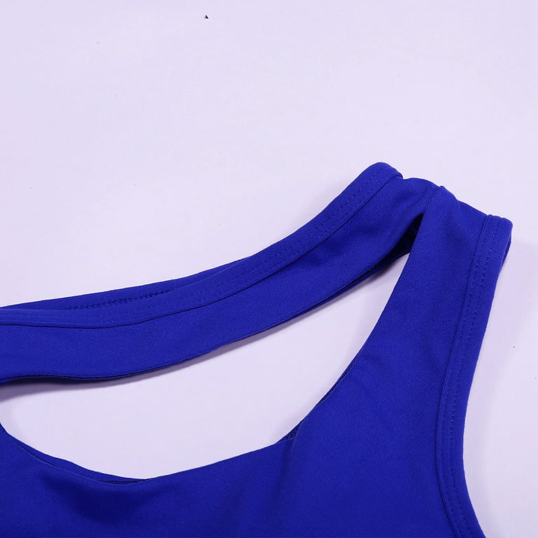 Womens Tank Tops Women's Sports Underwear One Shoulder Vacuous Vest  Gathered Running Sports Back Bra Camisole for Women Blue L 