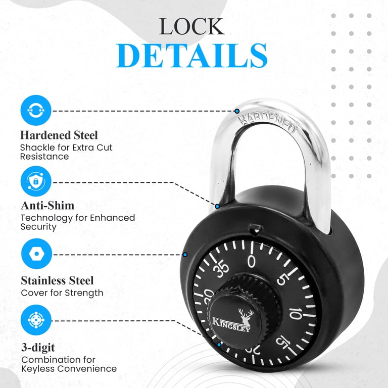 Combination Lock For Lockers – High Security 6-Digit Electronic Padlock, IP67 Waterproof, Red