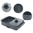 thumbnail image 6 of DENEST 2 in 1 Electric Barbecue Hot Pot Pan Smokeless Portable Grill Non-Stick Pan Black, 6 of 12