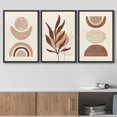 thumbnail image 3 of wall26 Framed Canvas Print Wall Art Set Mid-Century Ocean Sunset Sun Horizon Nature Abstract Illustrations Modern Art Bohemian Decorative for Living Room, Bedroom, Office - 24"x36"x3 Black, 3 of 5