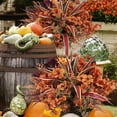 thumbnail image 5 of 16-Piece Artificial Fall Flower Set - 6 Style Mix With Mums, Ferns & Orange Picks For Outdoor/Indoor Autumn Decor, 5 of 9