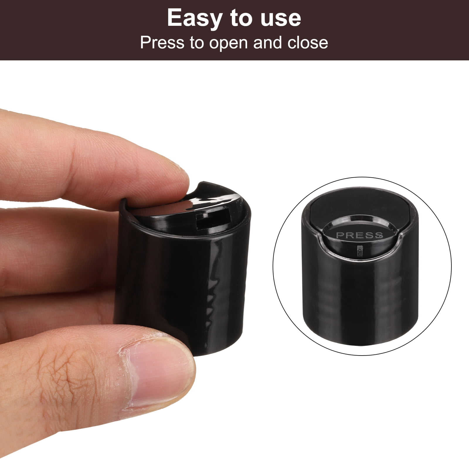 Unique Bargains Disc Top Caps Press Cap for Lotion Shampoo Containers Black White 12Pcs