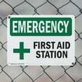 thumbnail image 5 of (2 Pack) First Aid Station OSHA Emergency Sign 18 Inch X 12 Inch Indoor / Outdoor Rust-Free Aluminum Metal Signs for Workplace, Workshop, and Construction Site, Made in the USA, 5 of 8