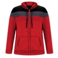 thumbnail image 4 of guisaled Mens Hoodies Zip Up Lightweight Drawstring Colors Block Patchwork Slim Fit Hooded Sweatshirts Long Sleeve Casual Hoodies, 4 of 7