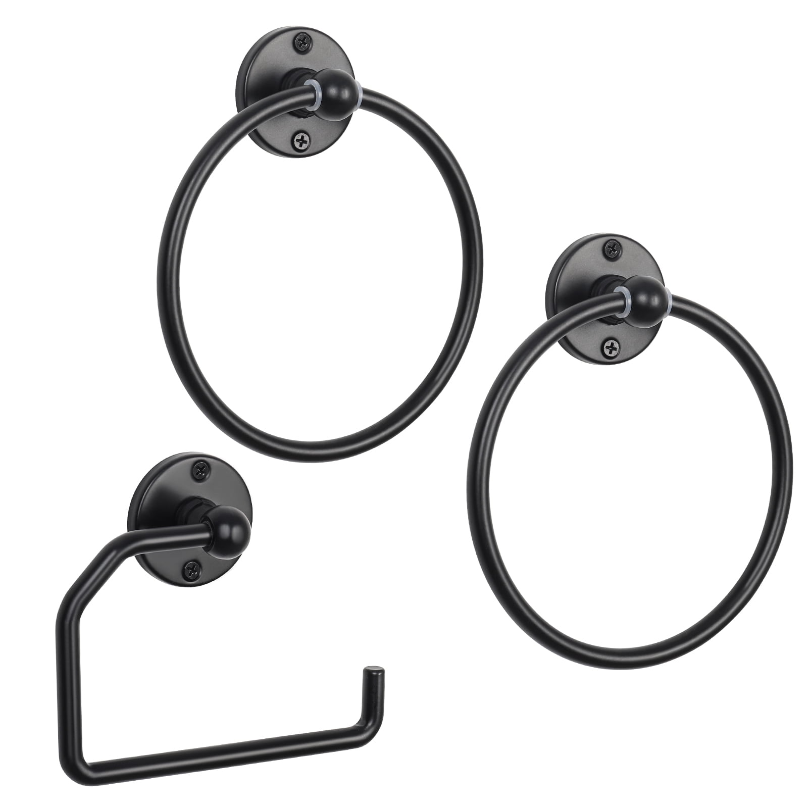 Bathroom Accessory Set Matte Black 3 Piece wall mounted Bathroom