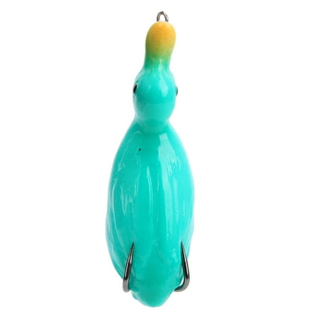 Artificial Duck Shape Fish Bait Lifelike Soft Silicone Lure Fishing Swimbait with HookGreen