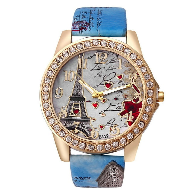 Reloj de cuarzo para mujer, relojes para mujer, moda para mujer, cristal dorado, cuero, analógico, reloj de pulsera de cuarzo, el reloj