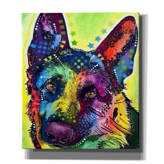 Epic Graffiti 'German Shepherd 1' by Dean Russo, Giclee Canvas Wall Art, 26"x30"