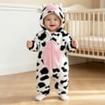 thumbnail image 2 of OJSFQUFP Infant and Toddler Flannel Bodysuit Cute Cartoon Soft and Comfortable Hooded Romper for Fall and Winter., 2 of 3