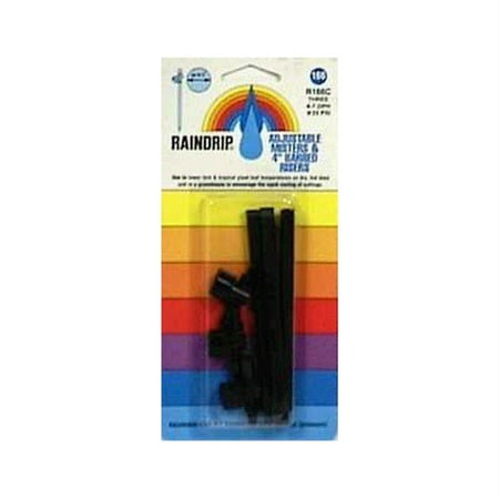 UPC: 0018171001665 | Raindrip Misters & Risers 1/4 3 7 Gph 0 Adj Spray Carded Black