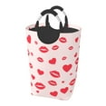 thumbnail image 1 of DouZhe 50L Rectangular Laundry Basket, Valentines Day Lips Hearts Prints Waterproof Foldable Laundry Hamper with Aluminum Handles, 1 of 6